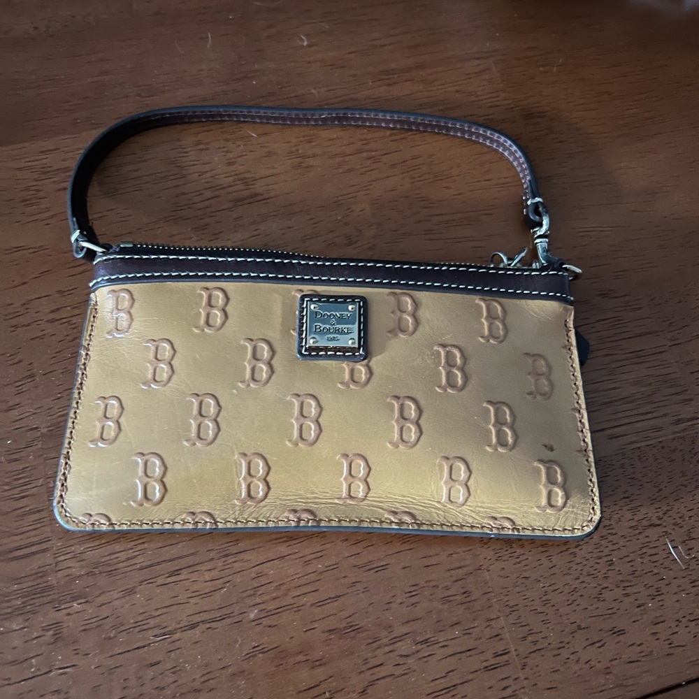 Dooney & Bourke Tan Clutch with Monogram Design